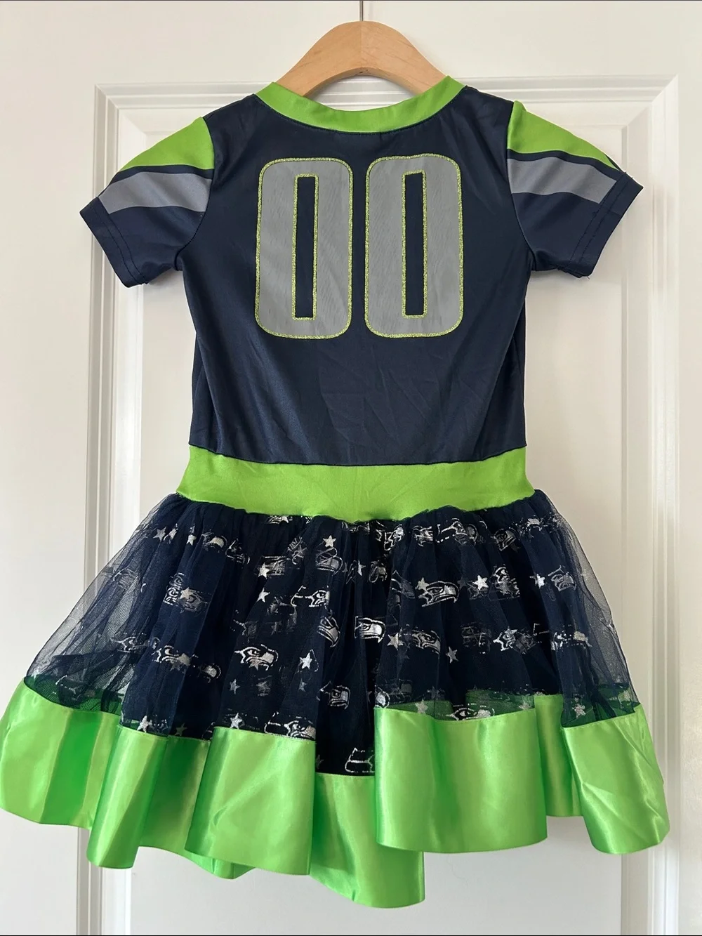 NFL Seattle Seahawks Tailgate Tutu Dress Sz Small w MEASUREMENTS Tulle Skirt